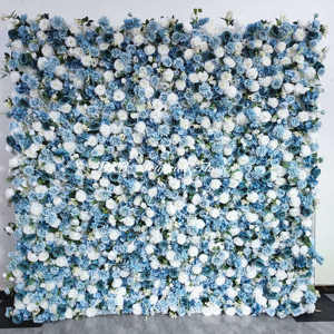 DKB panel de pared de flores artificiales telón de fondo boda listo para comprar con diseño de flores - Product Image 1