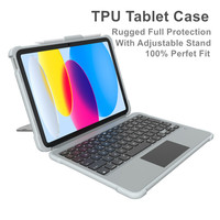 Nouvelle coque robuste avec clavier pour iPad, fonction veille/réveil automatique, connecteur intelligent détachable, en TPU de qualité supérieure avec trackpad et supports PC