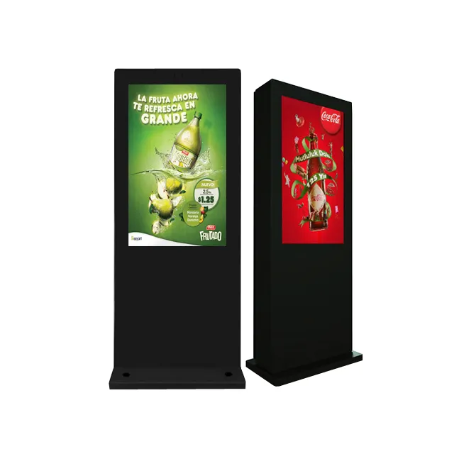 Verkaufen Sie gut bodens tehende 55 "Outdoor wasserdichte LCD-Bildschirm Werbung Player Digital Signage und Displays Touchscreen Kiosk