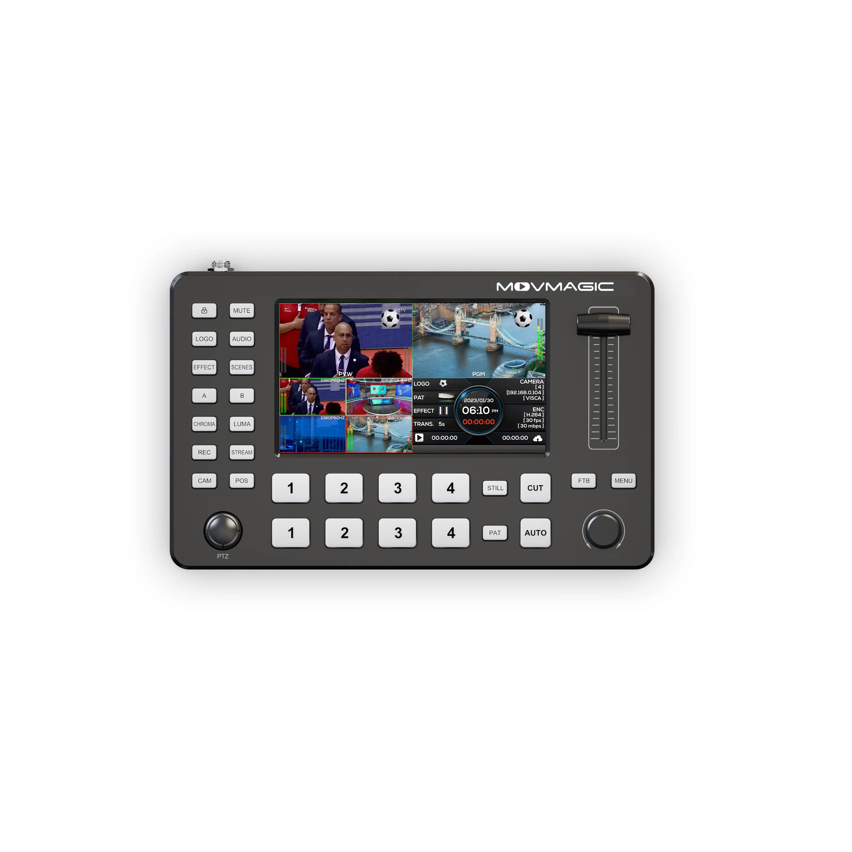 Movmagic 4 canali mini multi camera 4k switcher video commutazione video hd mi live streaming mixer switcher PTZ control