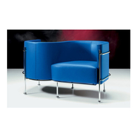 Canapé sectionnel en forme de S et fauteuil d'appoint en tissu bouclé, acier inoxydable et cuir, pour salon de villa moderne, hall d'hôtel et bureau