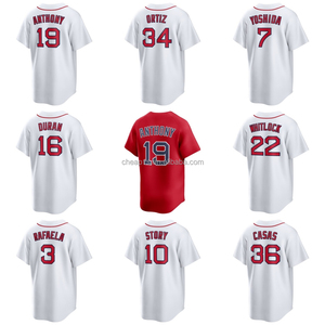 Camiseta <span class=keywords><strong>de</strong></span> Béisbol Bordada al por Mayor <span class=keywords><strong>de</strong></span> los <span class=keywords><strong>Boston</strong></span> <span class=keywords><strong>Red</strong></span> <span class=keywords><strong>Sox</strong></span> <span class=keywords><strong>de</strong></span> EE. UU. # 19 Roman Anthony # 16 Jarren Duran # Ropa <span class=keywords><strong>de</strong></span> Softbol 34 David Ortiz - Product Image 1