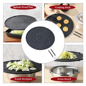 Écran anti-éclaboussures en silicone <span class=keywords><strong>pour</strong></span> poêle à frire, protection anti-éclaboussures avec long manche, tapis de cuisson vapeur multi-usages <span class=keywords><strong>pour</strong></span> cuisine - Product Image 5