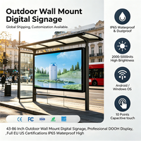 Pantalla Digital para Exteriores de 32 55 3000 Nits, Cartel Digital para Montaje en Pared, Resistente a la Intemperie IP65, para Publicidad en Tiendas