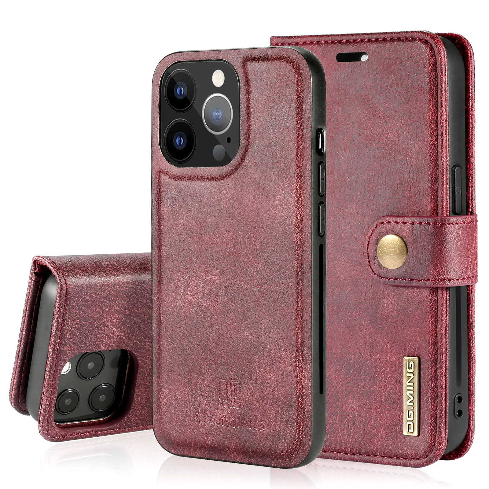 DG.MING Luxury Genuine Leather Flip Wallet Phone Case Magnetic Flip Case For oneplus 1+6 1+ 8Pro 1+8T PU Leather Book Flip Cover