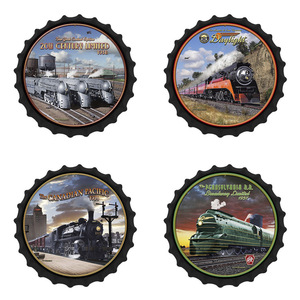Capuchons de bouteille en métal, 30CM de diamètre, décoration murale, <span class=keywords><strong>pour</strong></span> Bar, café, <span class=keywords><strong>Garage</strong></span>, plateau, plaque en étain, Vintage, <span class=keywords><strong>pour</strong></span> <span class=keywords><strong>automobile</strong></span> - Product Image 3