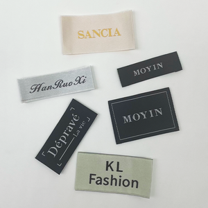 Dệt nhãn hàng may mặc tư nhân Nhãn quần áo nhà sản xuất vải Tag trên cổ cotton Made logo nhãn cho quần áo - Product Image 6