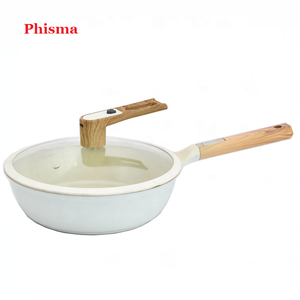 Sartén <span class=keywords><strong>Antiadherente</strong></span> de Aluminio Phisma con Mango de Madera y Tapa de Vidrio, Revestimiento Cerámico, Base de Inducción Ecológica - Product Image 4