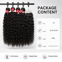 Extensions de Cheveux Synthétiques Bouclés Afro Naturels Noirs, Lot de 4+1 Paquets, Vente en Gros Usine