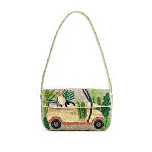Sac à bandoulière de luxe fait main en perles, couleurs mélangées classiques, design chariot de golf personnalisé, sac à main en perles de rocaille pour femme, qualité supérieure, vente en gros - Product Image 1