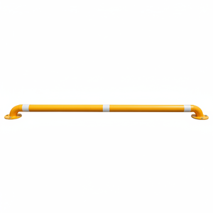 Butée de stationnement robuste en fer 180x10cm avec plaque de 60mm d'épaisseur, noir/jaune, pour parking - Product Image 2