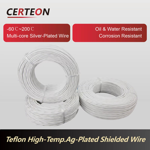 PTFE Hochtemperaturkabel -60 bis 200℃ FEP Isoliert Geschirmt 2 3 4 Adern Versilberter Kupfer Sensorkabel - Product Image 2