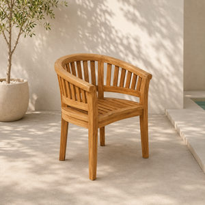 Chaise de jardin en teck écologique - Siège extérieur confortable et durable pour cour, parc, villa et patio - Product Image 5