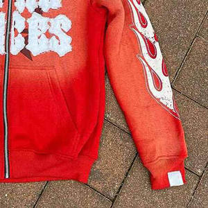 Vente en gros de sweats à capuche streetwear unis pour hommes, en coton épais, avec logo personnalisé, et sweats à capuche effet vieilli pour hommes - Product Image 5