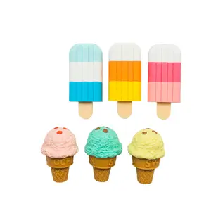 Gomas De Borrar Kids Gift 3D Customized Ice Cream Funny 학생 냄새가 좋은 퍼즐 고무 Cute 연필 지우개
