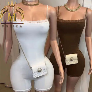 Nuovi Body Trendy da Donna, Tinta Unita con Inserti in <span class=keywords><strong>Pizzo</strong></span> Traforato, Aderenti, <span class=keywords><strong>Tutine</strong></span> Estive Monoblocco per Signore - Product Image 3