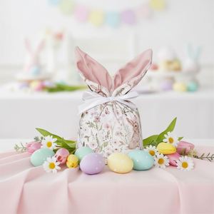 Best-selling Wholesale Cross-border <b>Easter</b> <b>Gift</b> <b>Bags</b> Recyclable Velvet Rabbit Fabric Bundle <b>Bags</b> Custom Drawstring Candy <b>Bags</b> - Product Image 1