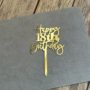 Adorno de acrílico para pastel con diseño de miel y dulzura, para cumpleaños número 18, 21, 50, decoración para pastel de feliz cumpleaños, para fiesta de cumpleaños - Product Image 6