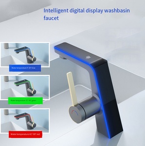 Robinet de cuisine et salle de bain moderne intelligent, sans contact, à poignée unique, thermostatique, <span class=keywords><strong>avec</strong></span> éclairage LED et valve en céramique, à monter sur comptoir, monotrou - Product Image 2