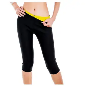 Hot sell Sports tights sweat burst neoprene heat sauna body shaping pants fitness exercise 7-point Yoga Pants