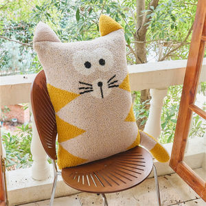 Neuankömmling Funny <span class=keywords><strong>Cat</strong></span> Mikro faser garn Super Cosy Strick kissen bezug für Home Decoration PR - Product Image 2
