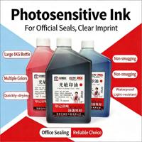 Encre pour tampon photosensible en gros, 1 kg, grand flacon, longue durée, colorée, imperméable, pour empreintes claires, rouge, noir, bleu, pour le bureau