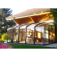 Jardin d'hiver personnalisé en verre d'aluminium, salle d'ensoleillement, serre, maison en verre à économie d'énergie, mobile et extensible