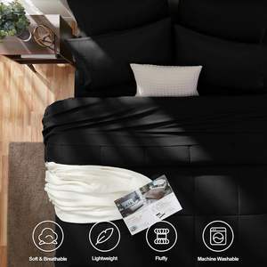 קינג סייז גודל סט 7 יח 'מיטה בשקית מיטה שחורה מיטת מצעים סטים עם כל העונה - Product Image 2