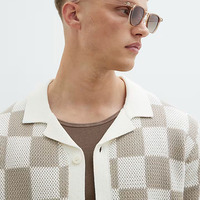 Ensemble de shorts tricotés de luxe pour l'été, avec logo personnalisé, technique de broderie tissée respirante, style décontracté en tricot, vente en gros