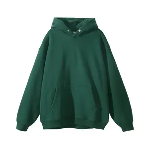 Autumn 360 G fleece solid color round neck hoodie loose pull-over and fleece thickened high quality men's hoodie