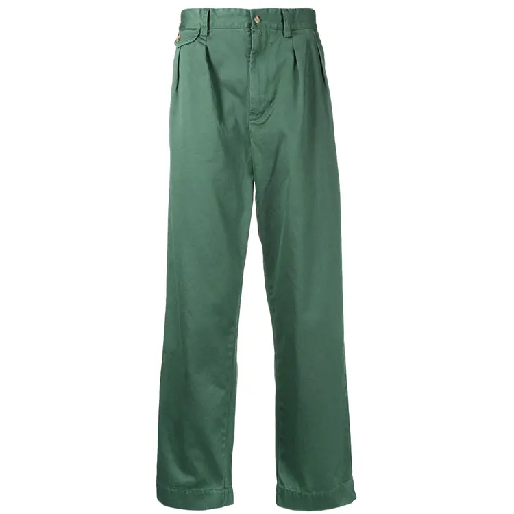 green cotton casual work OEM custom logo men wholesale trousers pants