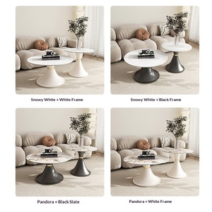 <span class=keywords><strong>Table</strong></span> basse en dalle de roche de haute qualité - Cadre en acier au carbone Utilisation multi-scènes pour salon Bureau Hôtel - Product Image 4