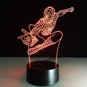 Personaggio del film personalizzato 3D Figure Made Model Toy Led Night Light OEM <span class=keywords><strong>Spider</strong></span> <span class=keywords><strong>Man</strong></span> Light Toy produttore - Product Image 2