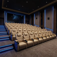 Muebles de cine comerciales modernos al por mayor, sofá VIP reclinable multifuncional con portavasos, asiento de cine en casa de lujo