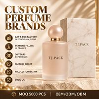 Flacon de parfum carré rose perle 50 ml avec bouchon perlé et boîte en marbre, flacon de parfum de luxe pour coffret de marque privée
