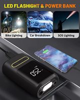 Gonfleur de pneus pour vélo et moto Source Factory Max 150psi 6000mAh, gonflage rapide, moniteur de pression des pneus, affichage LED, rechargeable