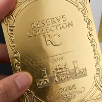 Étiquette adhésive personnalisée en feuille d'or pour vin, autocollant imperméable en PET écologique pour emballage de boissons