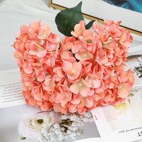Bunga buatan realistis Hydrangea, bunga Hortensia, dekorasi rumah romantis, merah dan hijau