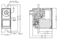 Emax officiel ES3054 17g 3.5kg 0.13sec 23T servo numérique à engrenages en métal pour avion RC ES3154 mise à niveau servomoteur de direction RC
