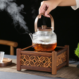 Walnut Wood Mini Electric Ceramic <b>Stove</b> 1L Smooth Cooktop For Tea Brewing And Boiling Water Kung Fu Tea Set Accessory - Product Image 1