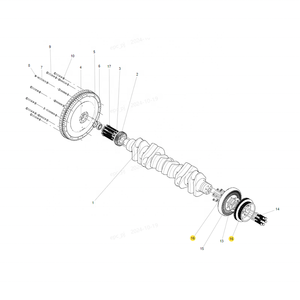พูลเลย์เพลาข้อเหวี่ยง VG1246020020 สำหรับรถบรรทุกซิโนทรัค HOWO A7 รถพ่วงกึ่งพ่วง รถดัมพ์ <span class=keywords><strong>เครื่อง</strong></span>ยนต์ D12 ล้อช่วยแรง <span class=keywords><strong>สายพาน</strong></span>ด้าน<span class=keywords><strong>หน้า</strong></span> พูลเลย์เพลาข้อเหวี่ยง - Product Image 2