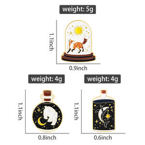 Cartone animato animale corpo celeste collezione di arte Enanel spille volpe orso del sole luna balena stella distintivo Vintage decorare vestiti spille - Product Image 6