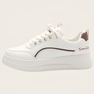 Chaussures souples blanches respirantes pour femme, nouvelle conception en maille fine, polyvalentes, décontractées, à semelle épaisse, pour étudiantes, sport et course à pied - Product Image 3