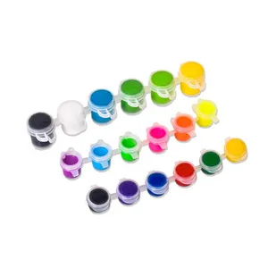 Juego de Mini botes acrílicos no tóxicos para niños, Set de pintura acrílica de secado rápido, 3ml y 5ml