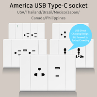 Nouveaux produits pour la maison KSQ, interrupteurs muraux électriques standard américains 118, panneau PC, interrupteur et prise électriques fins pour la maison