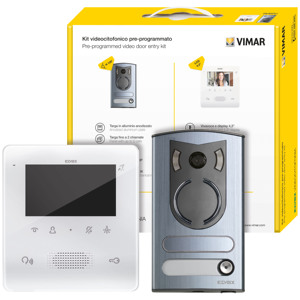 Kit de vidéophone Vimar avec écran LCD 4,3 pouces, système de sécurité préprogrammé - Product Image 1