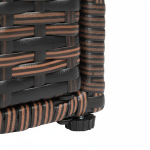 Casier en rotin dégradé marron avec cadre en fer Casier de rangement à double porte - Product Image 1