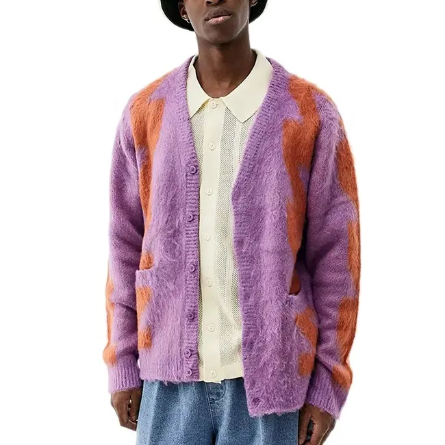 Chaqueta de lana gruesa de gran tamaño para hombre, suéteres de piel y cárdigans, ropa de invierno, 2022