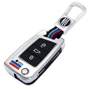 Étui de protection pour clé de voiture en alliage de zinc et gel de silice pour Volkswagen Skoda Tiguan L Lavida Plus Golf 7 Polo Skoda VW <span class=keywords><strong>Porte</strong></span>-clés - Product Image 1