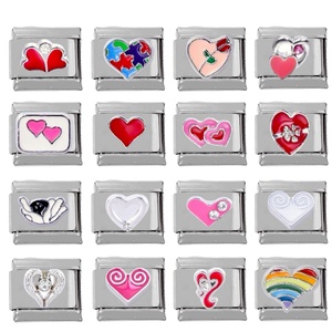 304 Stainless Steel DIY <b>Charm</b> Bracelet Trendy Love Heart Module with Elastic Italy <b>Charms</b> and Pearl for Women's <b>Bangles</b> - Product Image 2